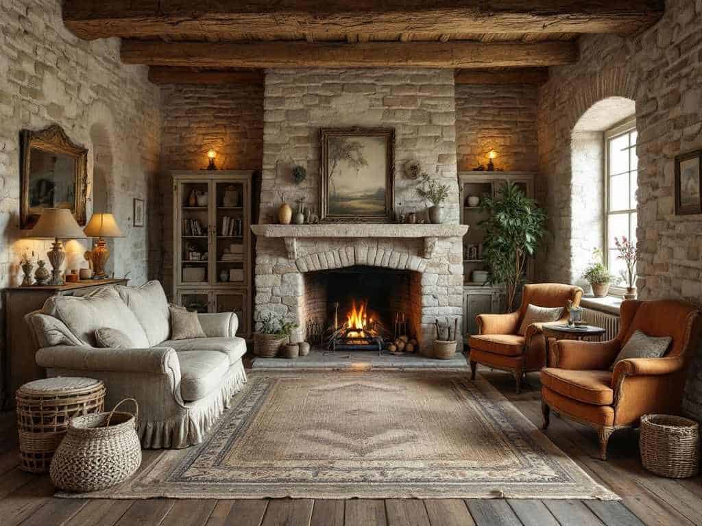 Vintage farmhouse living room