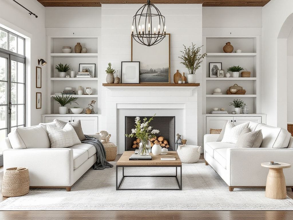 farmhouse living room ideas - natural color palette