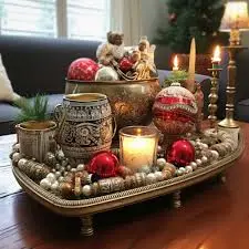 vintage christmas coffee table ideas