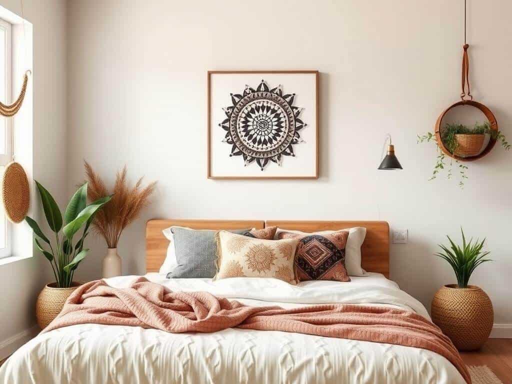 boho_bedroom_with_Boho_Wall_Art