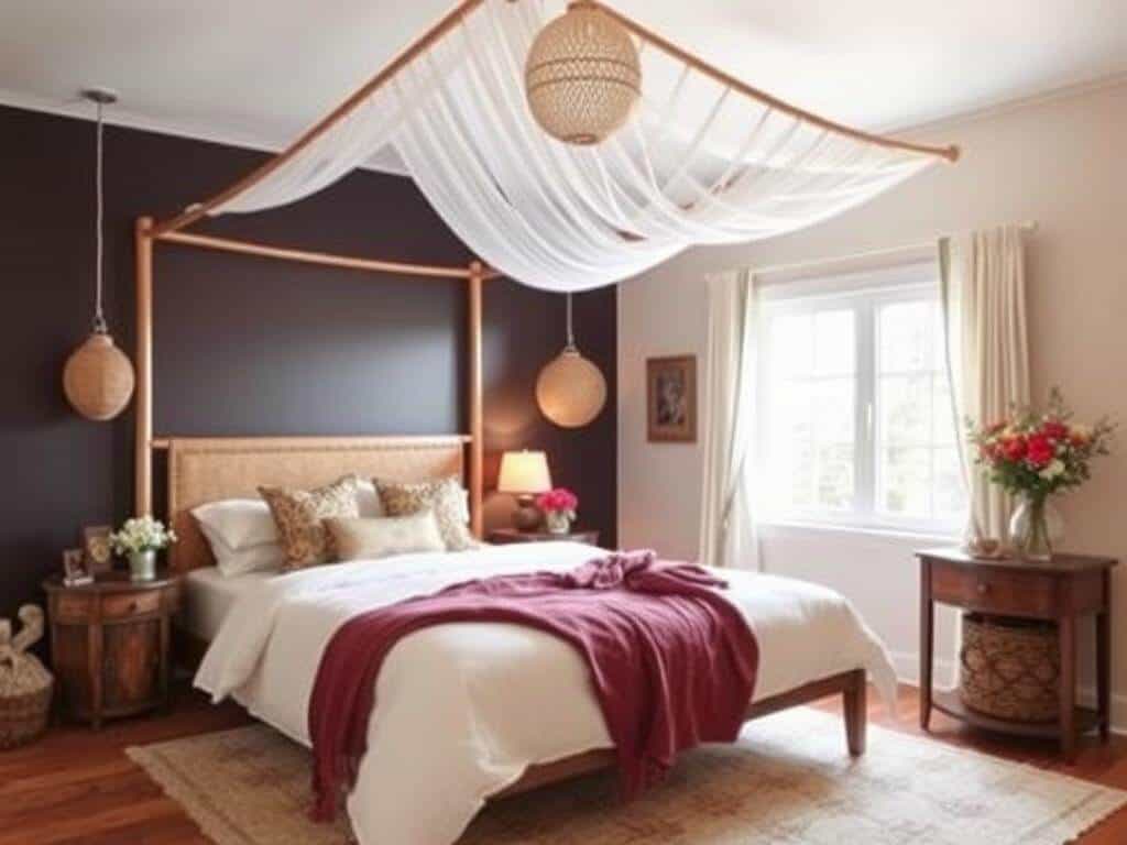boho_bedroom_with_Canopy_Bed