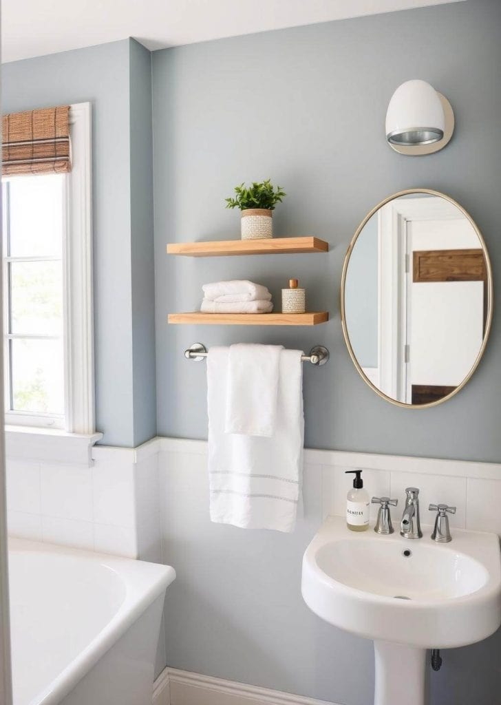 cozy_bathroom_Floating_Shelves_with_Towel_Bar 