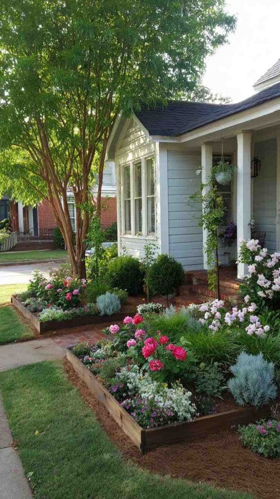 front yard landscaping Raised Beds with Edging