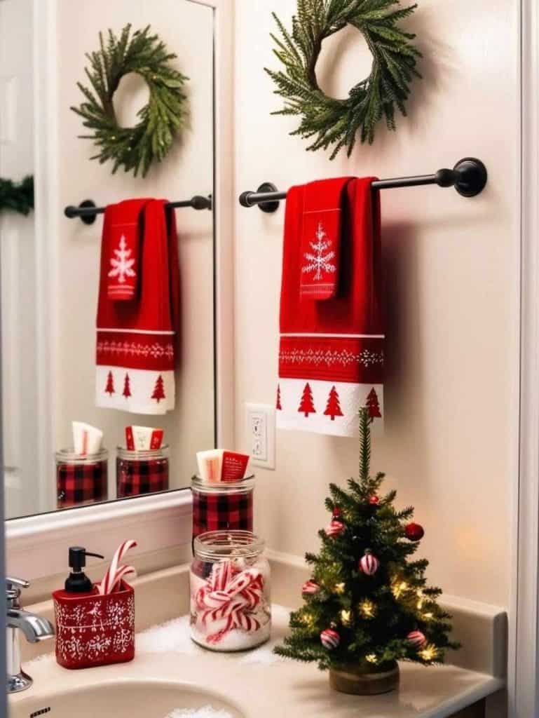 christmas rugs and towels for bathroom decor