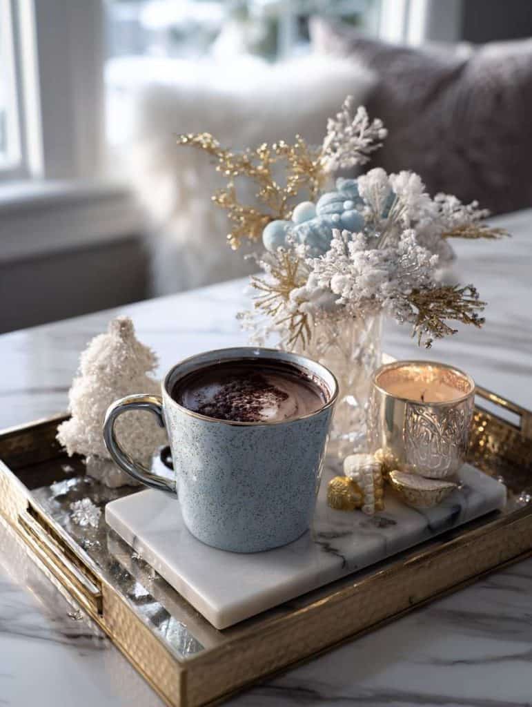 winter_christmas_tray (Metallic & Marble Office Tray )