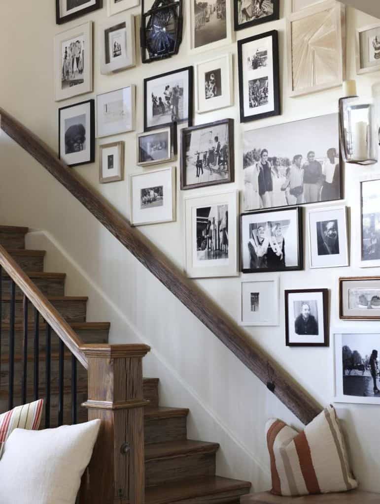 Picture_Ledge_Layout_Ideas Tall Staircase Gallery