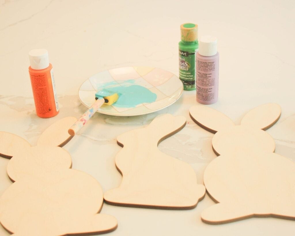 Mini Wooden Bunny Stakes for Plants