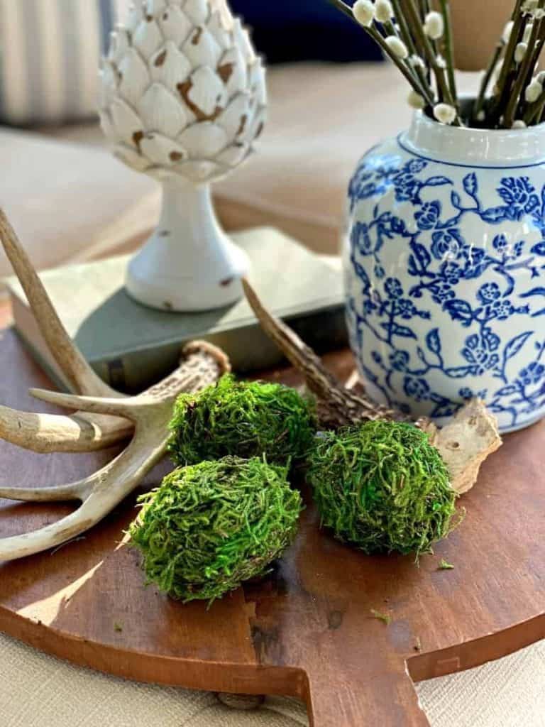 Moss-Covered Egg Centerpiece