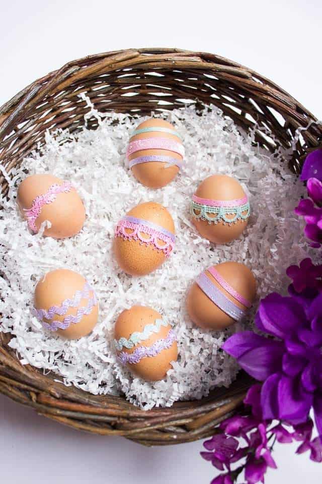 Ribbon-Wrapped Easter Eggs