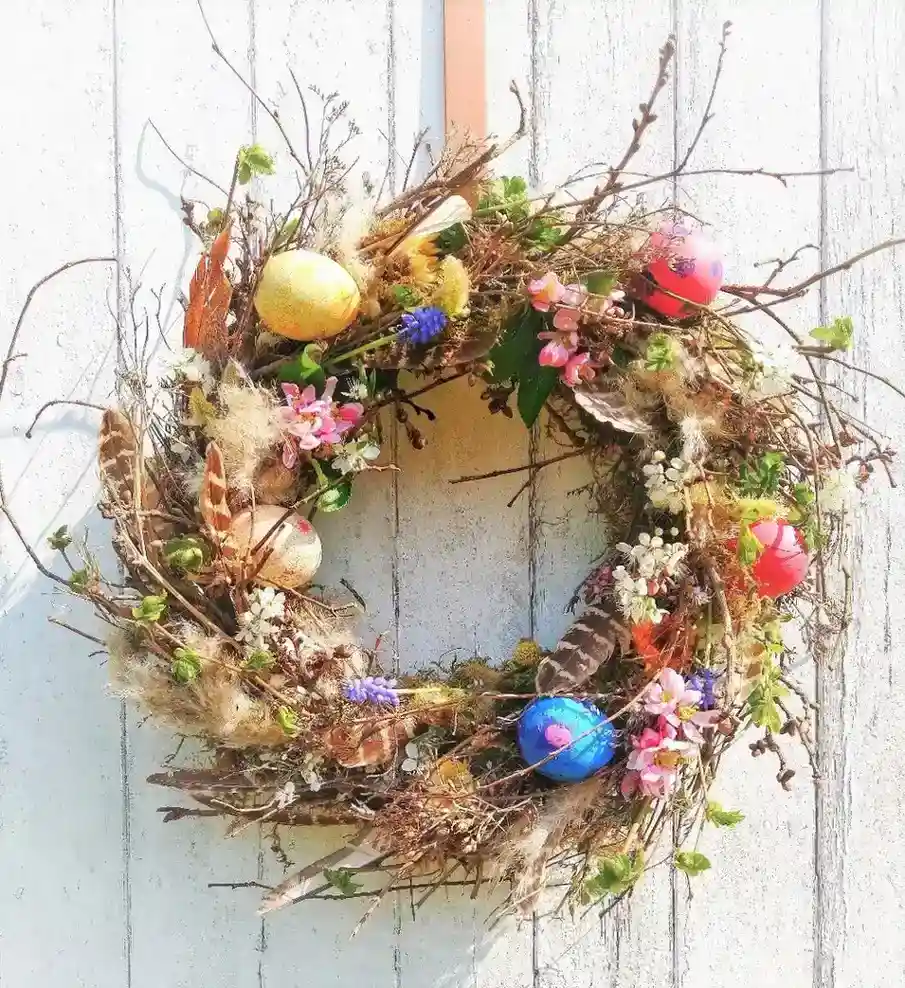 Easter Wreath with Natural Twigs