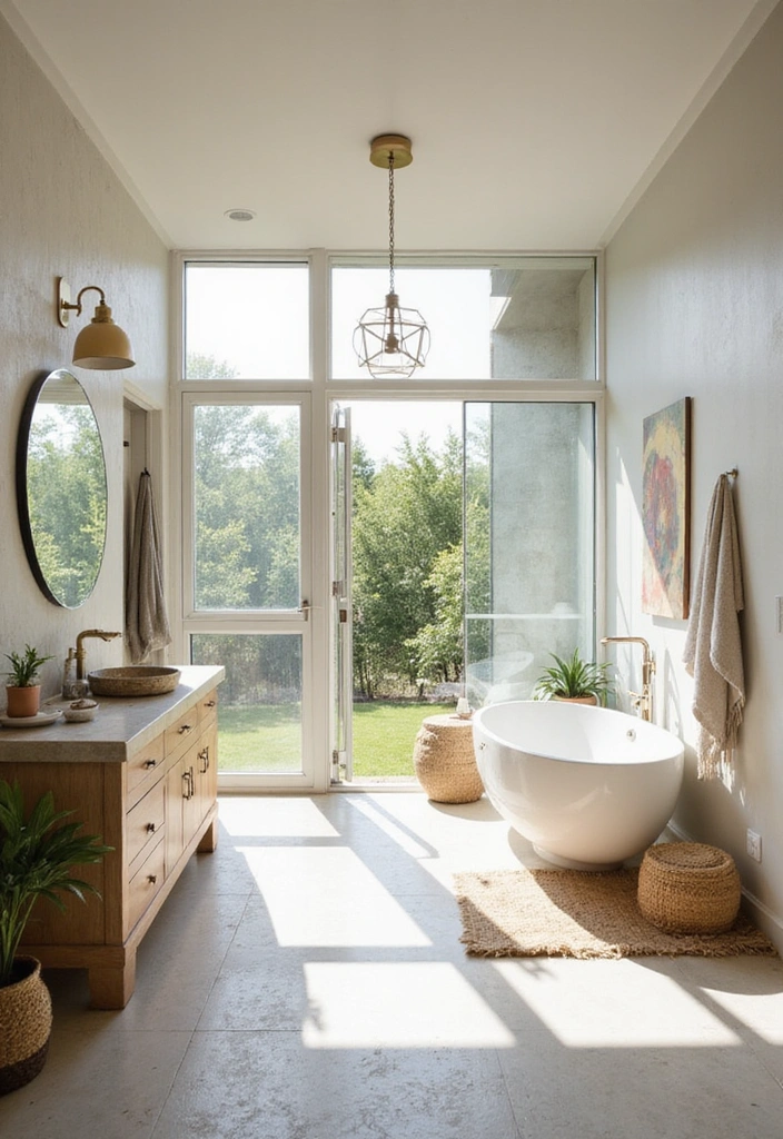 25 Creative Boho Bathroom Designs That Will Blow Your Mind! (Check Out #11!) - 14. Open Floor Plans for Airy Spaces