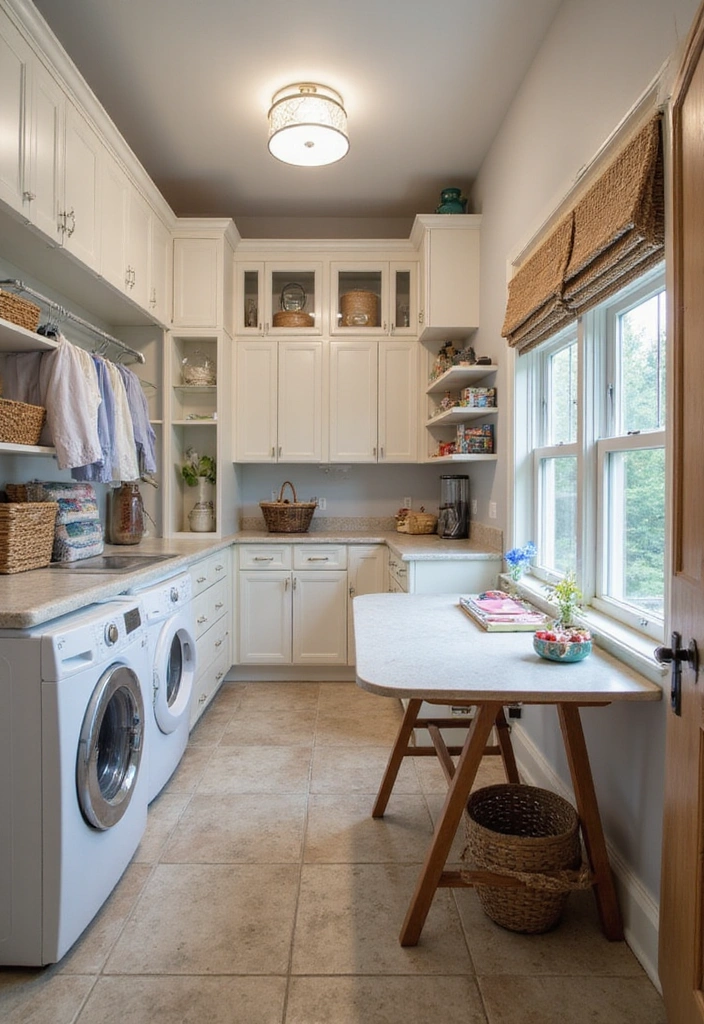32 Stunning Laundry Room Makeover Ideas That Will Leave You Speechless! - 17. Creative Layout with a Multi-Functional Space