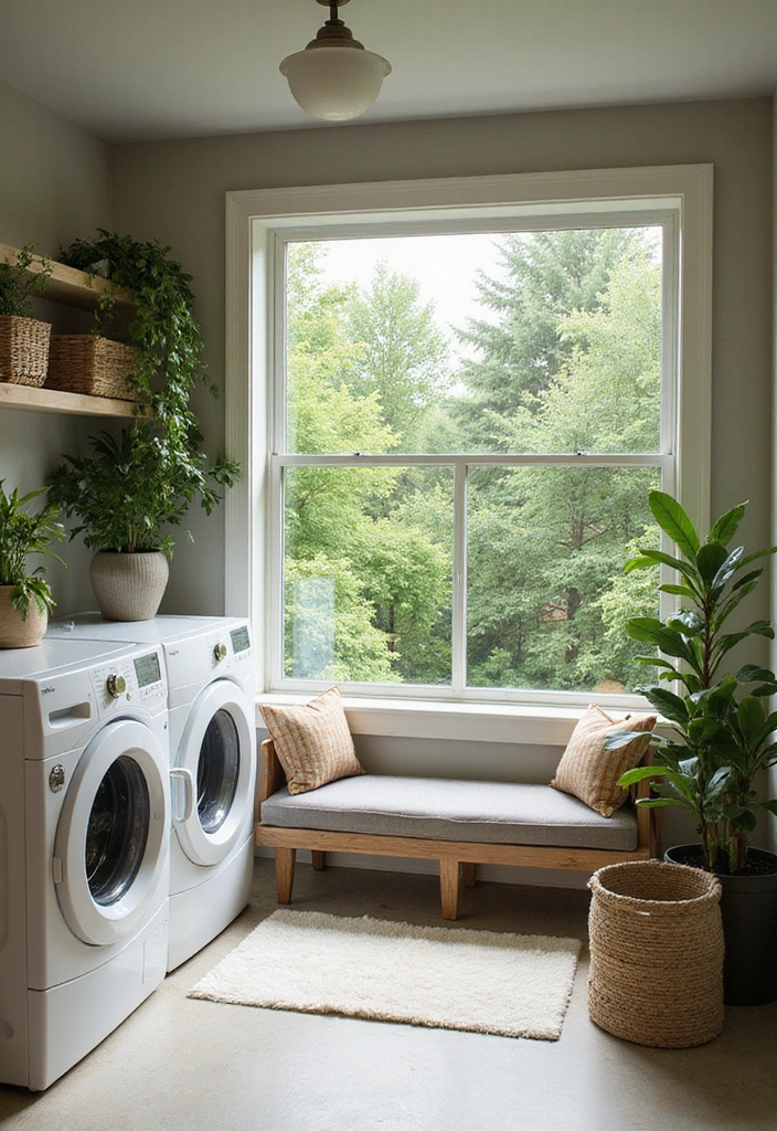 32 Stunning Laundry Room Makeover Ideas That Will Leave You Speechless! - 15. Outdoor Inspiration with a Garden View