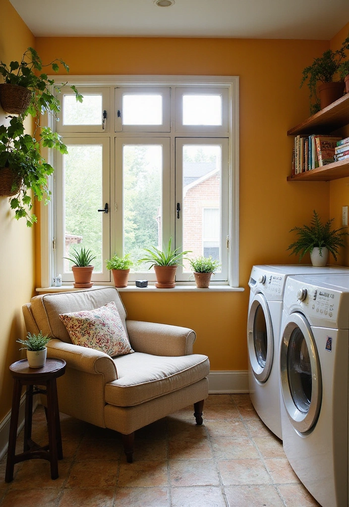 32 Stunning Laundry Room Makeover Ideas That Will Leave You Speechless! - 7. Cozy Nook with a Reading Corner