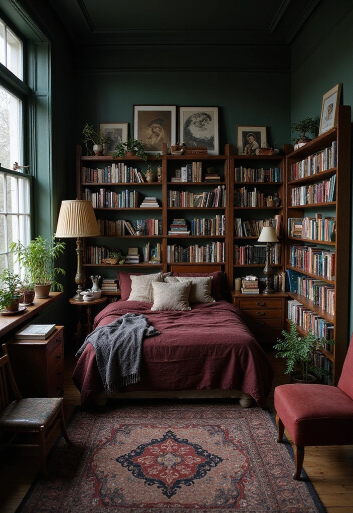 20 Unique Bedroom Styles for Men That You'll Wish You Knew Sooner! - 9. Dark Academia
