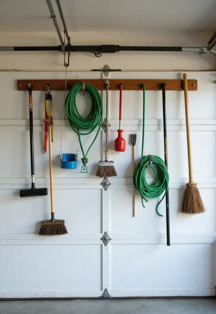 21 Garage Organization DIY Ideas You Can Do in Minutes (Number 7 Will Blow Your Mind!) - 14. Door Hooks for Extra Hanging Space