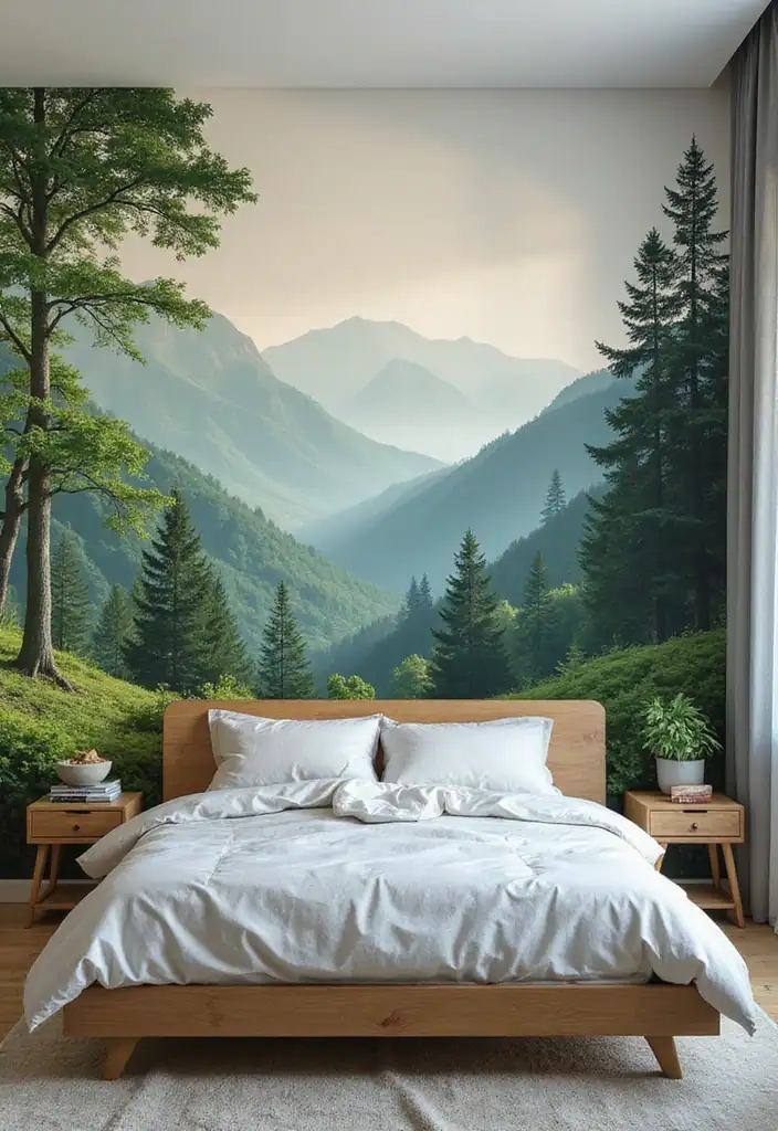 21+ Modern Wall Painting Ideas for Your Bedroom That Will Take Your Breath Away! - 7. Nature-Inspired Scenes