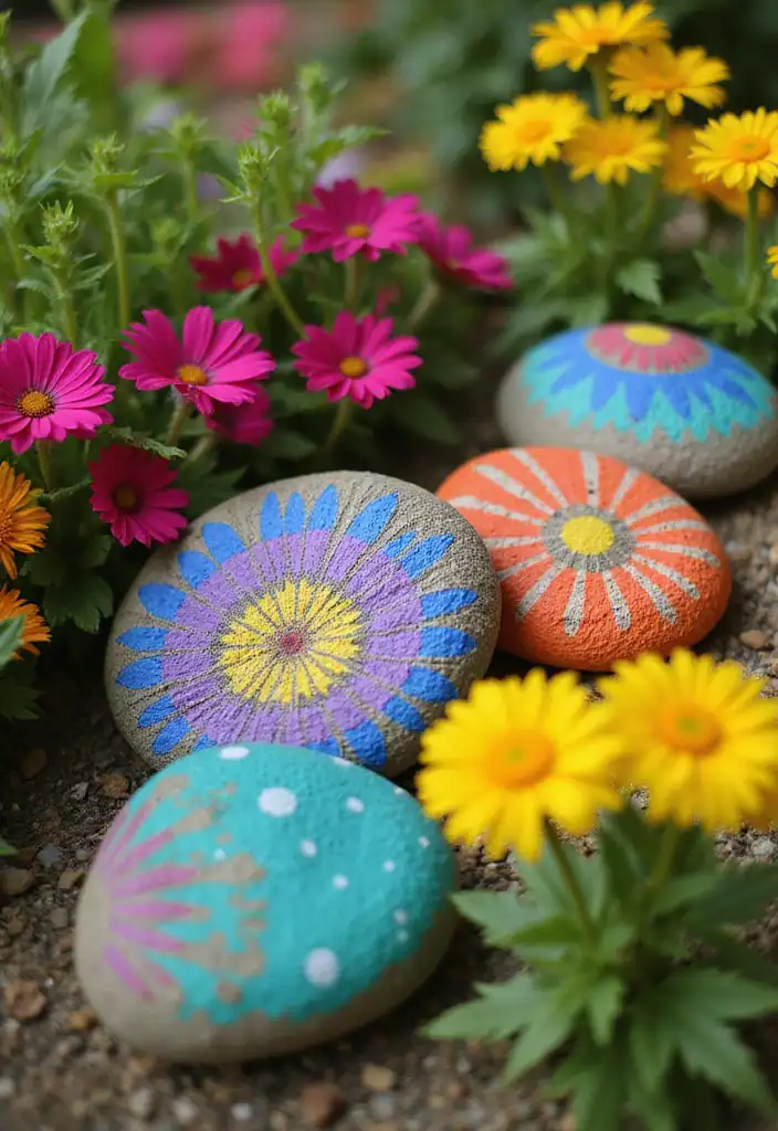 31 DIY Garden Decor Ideas: Spruce Up Your Green Space with a Dash of Fun! - 1. Painted Rock Garden Markers