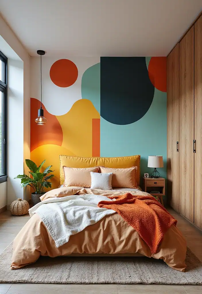 21+ Modern Wall Painting Ideas for Your Bedroom That Will Take Your Breath Away! - 8. Color Blocking