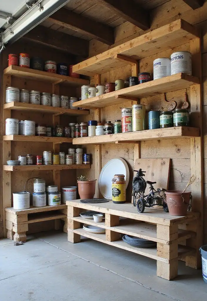 21 Garage Organization DIY Ideas You Can Do in Minutes (Number 7 Will Blow Your Mind!) - 3. Repurposed Pallets for Shelving
