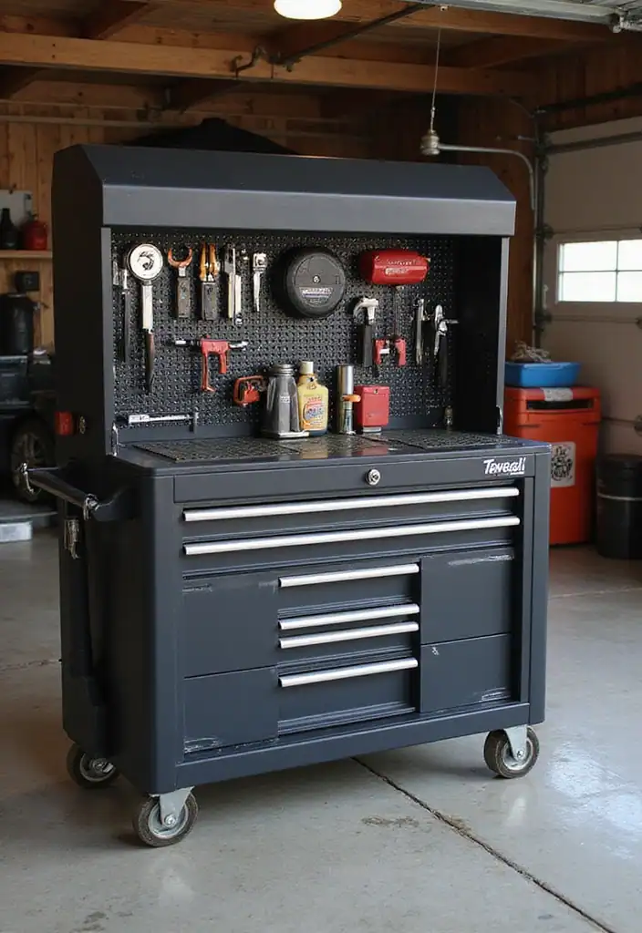 21 Garage Organization DIY Ideas You Can Do in Minutes (Number 7 Will Blow Your Mind!) - 15. Tool Chest for Quick Access