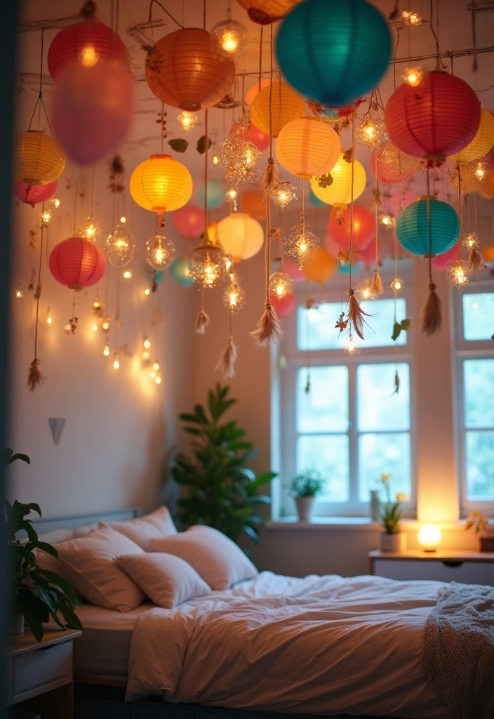 25 Stunning College Apartment Decor Ideas You Will Want to Copy! - 18. Whimsical Ceiling Decor